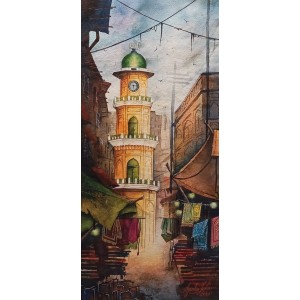 Aysha Khan, 10 x 22 Inch, Water color on Paper, Cityscape Painting, AC-AYSKH-013